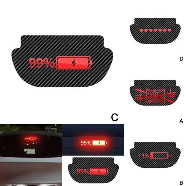 Novo para tesla modelo 3 y lâmpada de freio montada alta projeção carbono cauda decalque do carro adesivos emblema placa luz pvc topo macio b y5u8