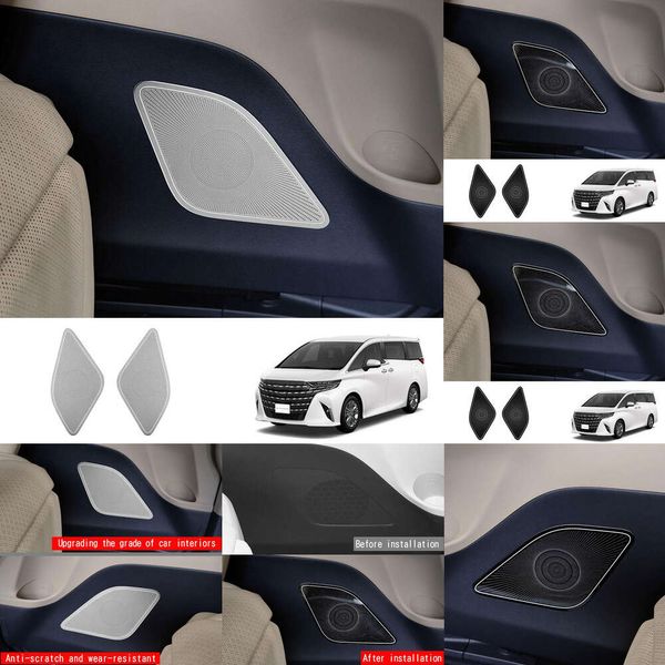 Nuovo Acciaio Auto Per Toyota Alphard Vellfire 40 Serie 2023 2024 Porta Inferiore Copertura Dell'altoparlante Suono Pad Trim Modifica