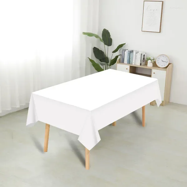 Toalha de mesa simples cor pura poliéster toalha de mesa conferência banquete retangular el restaurante redondo branco