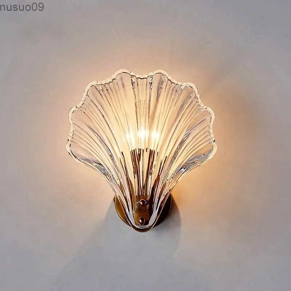 Lâmpada de parede led lâmpadas de parede moderna decoração para casa novo criativo escudo arte de vidro luzes de parede nordic quarto cabeceira iluminação interior arandelas brilho