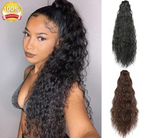 Ombre peruca encaracolado marrom a cinza loiro de alta densidade resistente ao calor cabelo sintético tecer perucas completas para mulheres bea1541029374