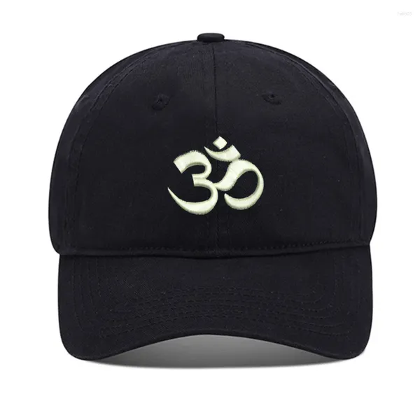 Bonés de bola Lyprerazy Baseball Yoga Aum Om Ohm Unisex Bordado Cap Lavado Algodão Bordado Ajustável