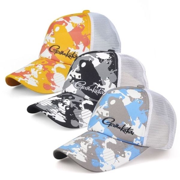 GAMAKATSU Рыбалка Летняя мужская дышащая сетчатая солнцезащитная кепка Солнцезащитная шляпа Y200714222d