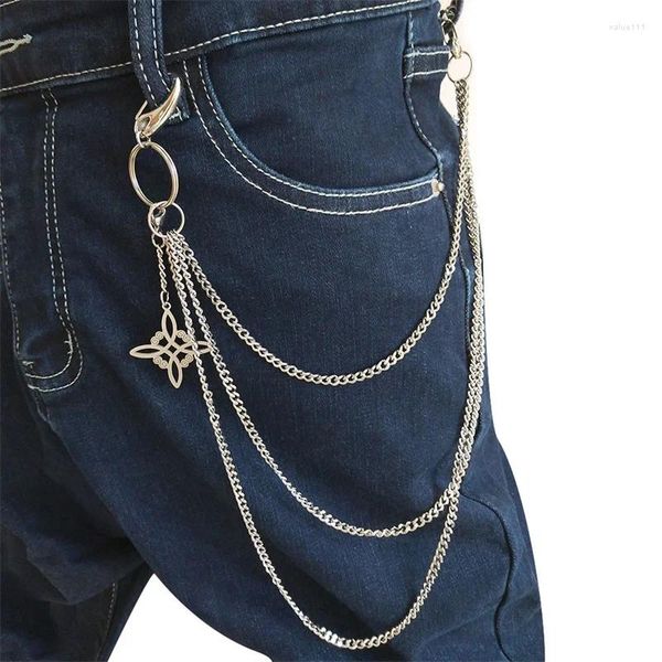 Schlüsselanhänger Edelstahl Jean Hose Hipster Schlüsselanhänger Punk Street Metall Brieftasche Gürtel Hose Schlüsselanhänger Unisex HipHop Schmuck Geschenk