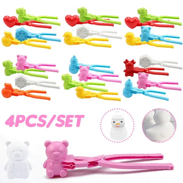 43 pz Simpatico Orso Anatra Clip di Palla di Neve Palla di Argilla di Neve Creatore Creativo Palle di Neve Stampo Pala per Bambini Sport All'aria Aperta Giocattoli 240220