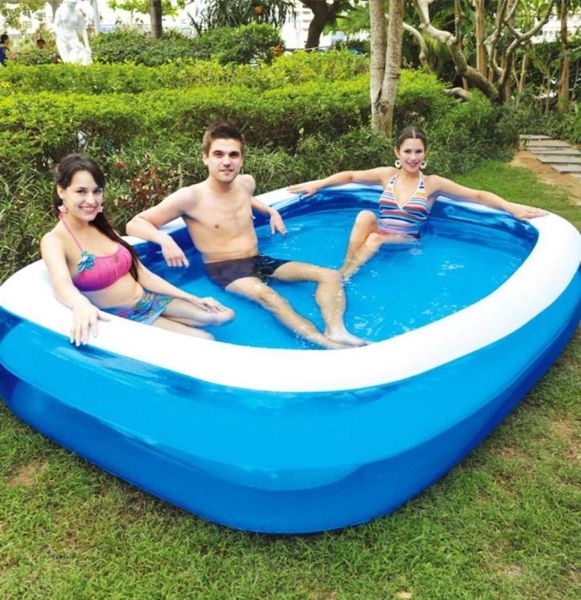 Sommer Aufblasbare Familie Kinder Kinder Erwachsene Spielen Badewanne Wasser Schwimmbad Große Familie PVC Quadrat Schwimmenden Pool7661129