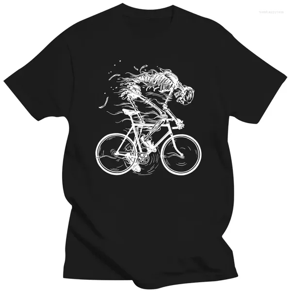 Camiseta masculina passeio como o inferno esqueleto crânio bicicleta ciclo camiseta de algodão para homens mangas curtas vintage incrível pescoço redondo