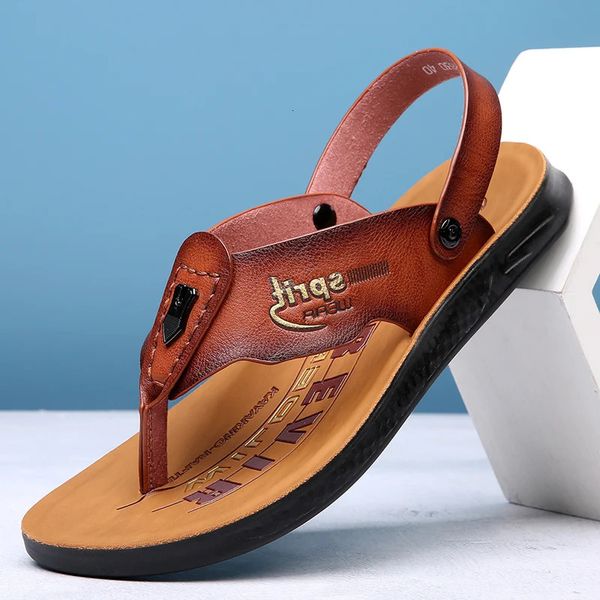 Flipflops für Herren, Sommer-Trend, rutschfeste Clip-On-Schuhe mit doppeltem Verwendungszweck, lässige Sandalen mit weicher Sohle, Strand, 240229