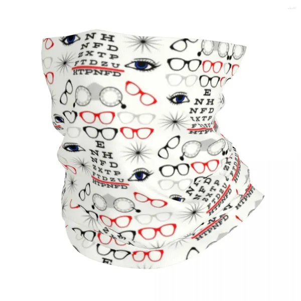 Bandanas engraçado oculista optometrista bandana pescoço mais quente das mulheres dos homens inverno caminhadas esqui cachecol gaiter olho teste gráfico rosto capa