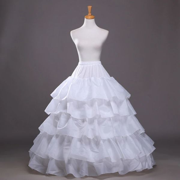 Saia barata longa 4 aros petticoat underskirt para vestido de baile vestido de casamento roupa interior crinolina acessórios de casamento