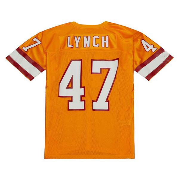 Dikişli Futbol Forması 47 John Lynch 1993 1995 2002 Kırmızı Sarı Mesh Retro Rugby Formaları Erkek Kadın Gençlik S-6XL