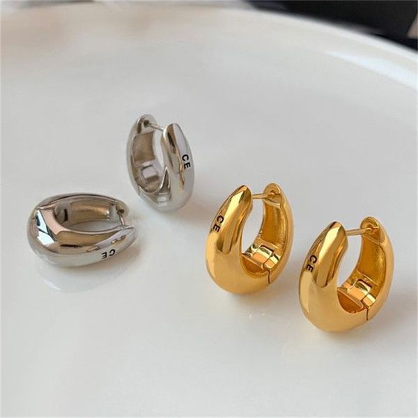 orecchini a cerchio in argento placcato di design per le donne orecchini di lusso audaci da uomo bijoux de luxe orecchino ohrringe compleanno festa della mamma Natale zl137 F4