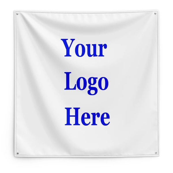 Özel Kare Bayrak 1 Katman% 100 Kanama Çift Taraflı Baskı Ayna Görüntüleri Reklam Ev Dekorasyon Banner Goblen 240301
