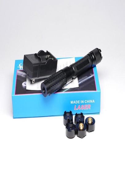 Hochleistungs-450-nm-M2-Blau-Laserpointer-Stift ClassIV Einstellbarer Fokus Lazer 5-Muster-Adapter Ladebox 1243118