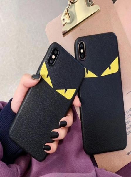 Marca de moda protetora casos de telefone celular macio tpu capa designer luxo couro diabo olhos compatível com iphone 1212pro 11 pro73518766