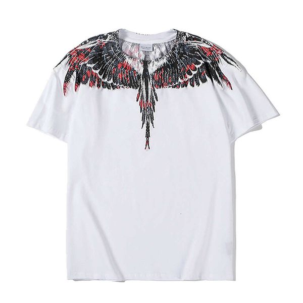 T-shirt masculina de grife e a melhor marca de moda feminina MB de manga curta Marcelo Classic Phantom Wing T-shirt Color Feather Lâmina Casal de meia manga T a9mr