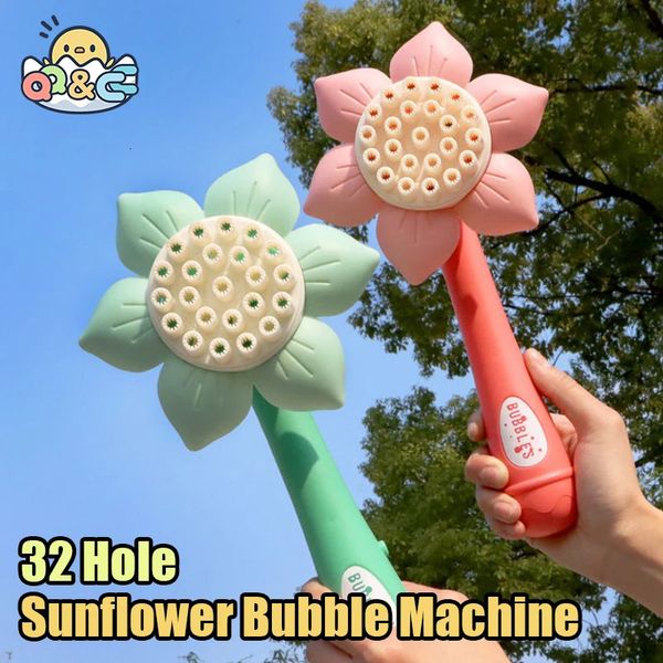 23 buracos máquina de bolha girassol elétrico automático bolhas fabricante pomperos verão sabão soprador brinquedos ao ar livre para meninas crianças 240301