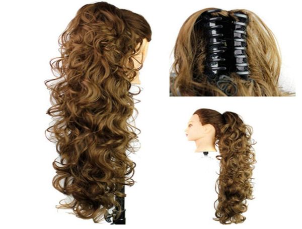 Capelli sintetici Coda di cavallo Artiglio Coda di cavallo donna riccia ondulata clip sulle estensioni dei capelli 31 pollici 220 g pezzi di capelli 12 colori5586325