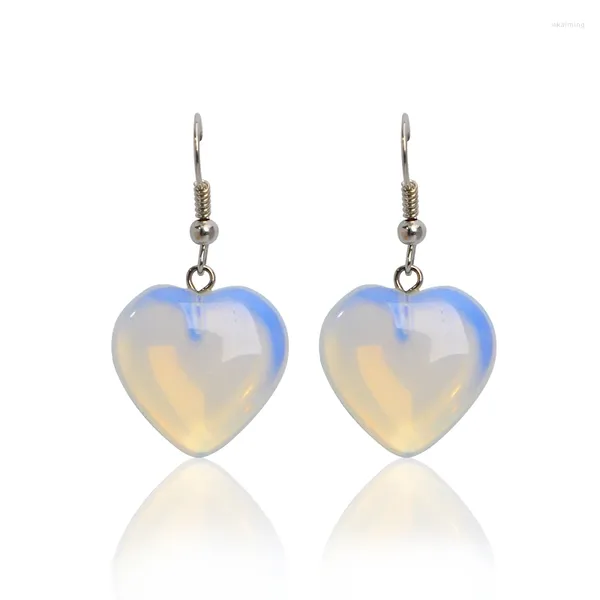 Brincos pendurados joias finas amor pingentes azul opala de fogo cristal gota de pedra natural para mulheres longas aretes largos