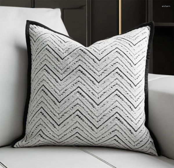 Cuscino Design moderno della moda geometrico quadrato nero cuscino di tiro/almofadas custodia 30x50 45 tendenza nordico semplice copertura arredamento per la casa