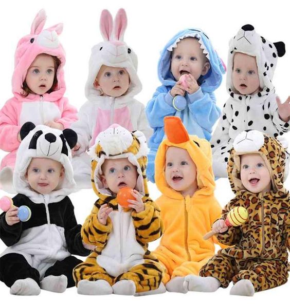 Kış Bebek Giysileri Panda Tavşan Romper Çocuk Kostüm Bebes Giyim Çocukları Çocuk Kız Tulum Türklü Toddler Bebek Uyuyanlar 2107298768300