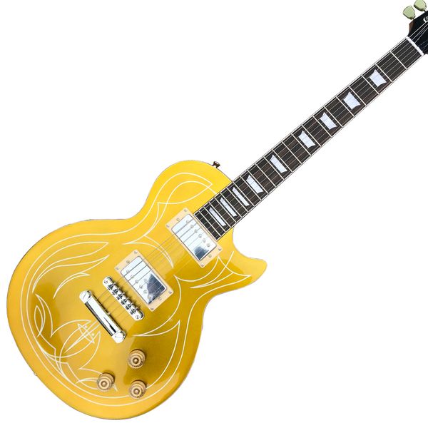 Loja personalizada, feita na China, guitarra elétrica padrão de alta qualidade, rosa dourado, impressão por transferência de água, frete grátis