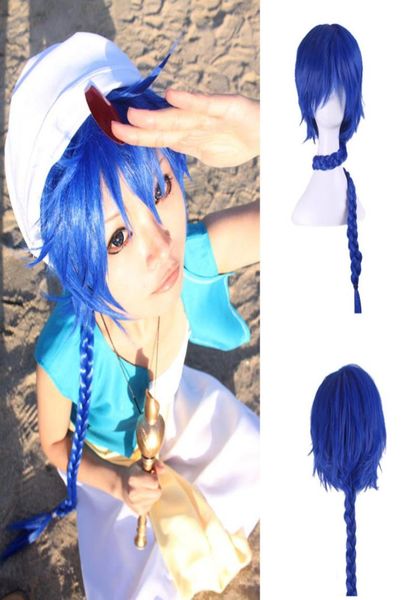 Woodfestival uzun örgü at kuyruğu peruğu ısıya dayanıklı saç mavi anime peruklar cosplay sentetik cadılar bayramı parti rolü play6526727