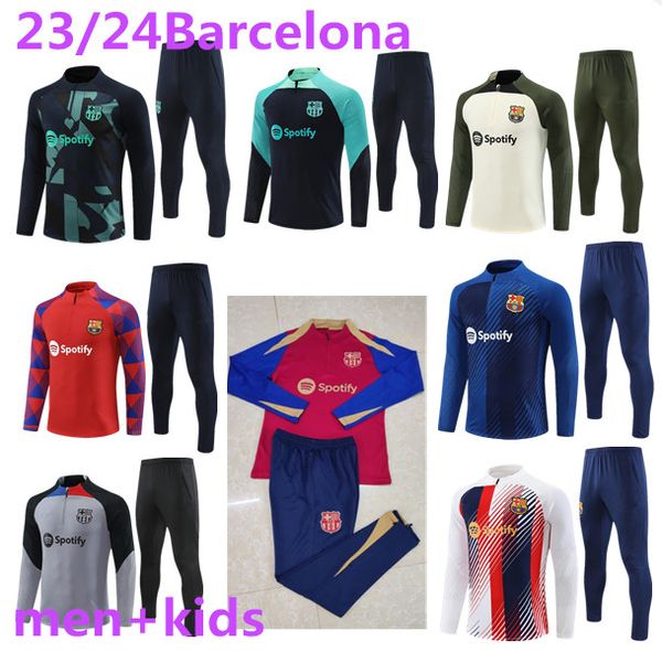 23 24 TUTA Barcelona barca calcio uomini e bambini SET ragazzi adulti LEWANDOWSKI PEDRI TRAINING SUIT 2023 2024 Barcelona tuta da allenamento tute outfit 88