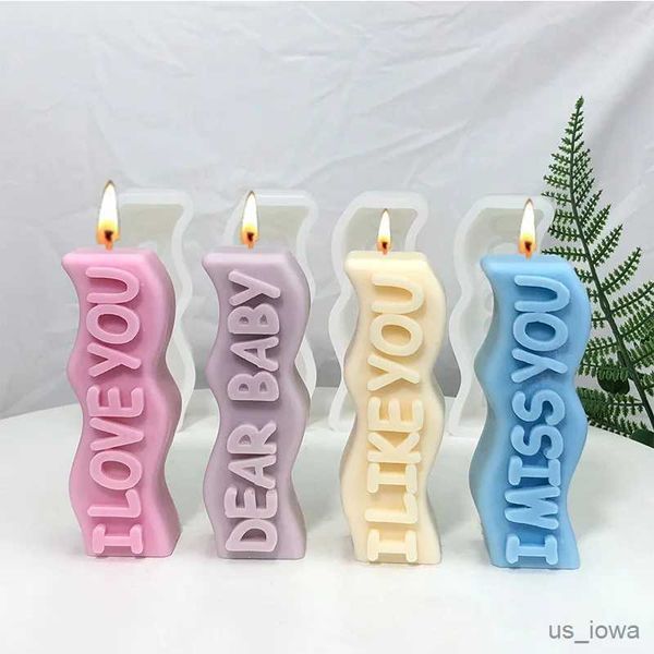 Velas letras inglesas vela de natal molde de silicone diy artesanal arte gesso sabão bebê aniversário bolo decoração presentes do dia dos namorados