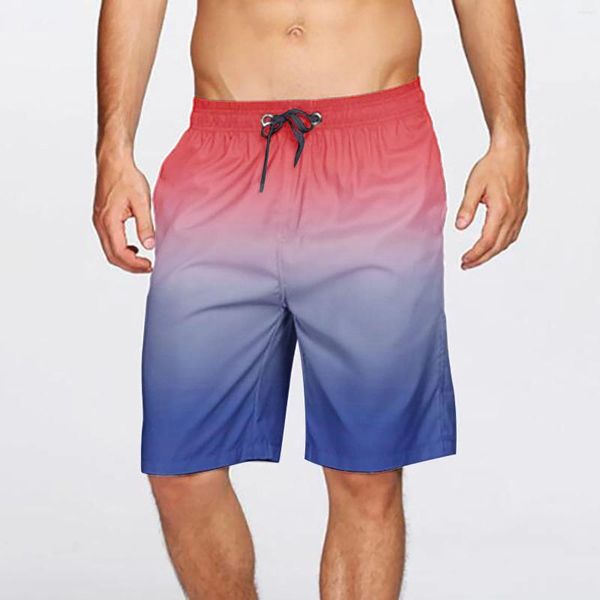 Shorts de corrida masculino moda casual trajes de banho stretch body board caras calções de banho para homens com bolsos