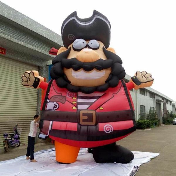 Gigante 6mh (20 pés) com ventilador inflável pirata desenho animado personagem capitão viking para publicidade em parque de diversões