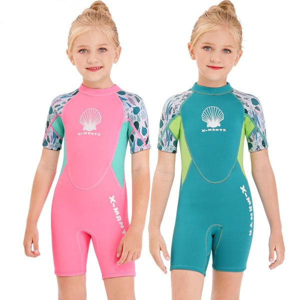 Roupas de banho novos neoprene infantil neoprene de mergulho roupas de banho meninas de surf swimshitnear terno molhado para meninas maiô