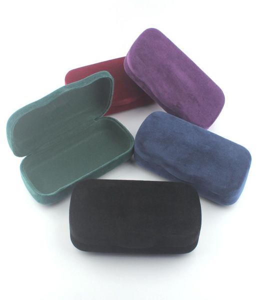 Scatola per occhiali Scatola per occhiali da sole in velluto di cervo di marca Scatola per occhiali nera viola blu Custodia protettiva per occhiali Accessori5232275