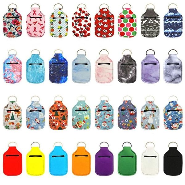 Chaveiros Hand Sanitizer Keychain Titular Garrafa Recarregável 30ml Flip Cap Garrafas Reutilizáveis ​​com Transportadora Não Incluindo 287P