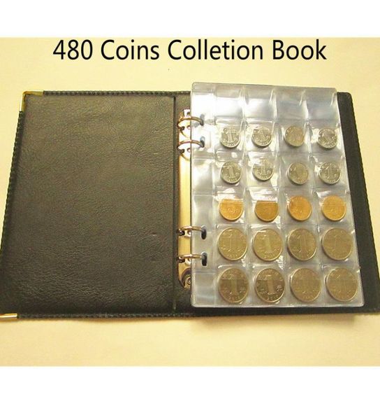 480 Stück Münzen-Aufbewahrungsbuch, Gedenkmünzensammlung, Albumhalter, Sammlungsvolumen, Ordner für mehrfarbige leere Münzen, C097292001