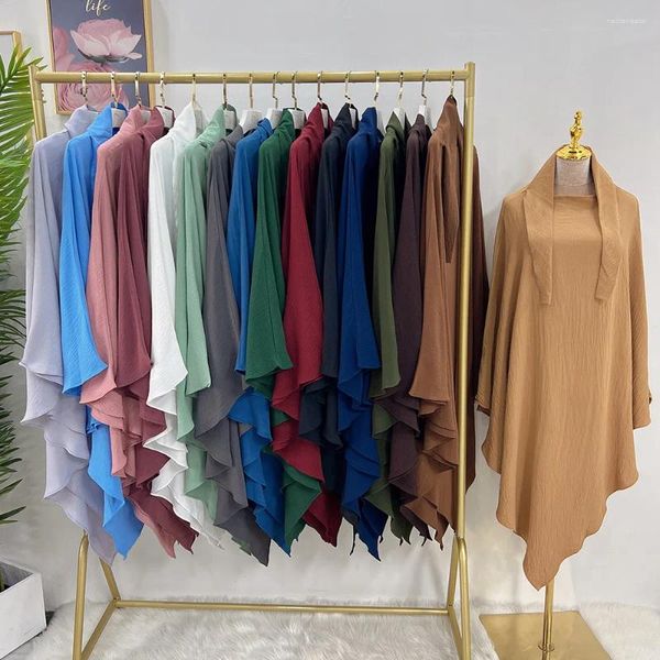 Roupas étnicas Extra Longo Triângulo Khimar Lenço Hijab Dubai Turco Headcover Xaile Lenço Headwraps Mulheres Oração Islam Véu Muçulmano