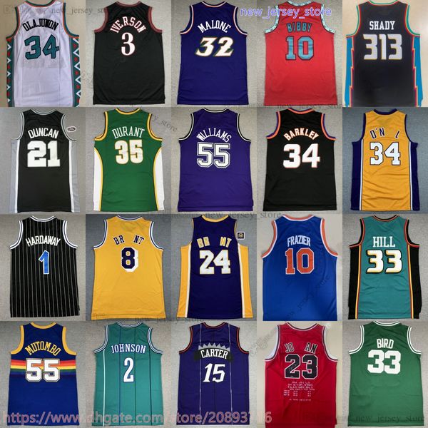 Classico retrò Dennis Rodman Jersey Pallacanestro Allen Iverson Charles Barkley Alonzo Lutto Larry Bird Johnson Kevin Garnett Mike Bibby Carmelo Anthony Robinson