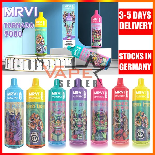 EU Warehouse Original Puff 9K MRVI Tornado 9000 Puffs RandM Einweg-Vape-E-Zigarette mit 18 ml Liquid Pod, wiederaufladbar, 600 mAh Shisha Pen VS Puff 18K 18000