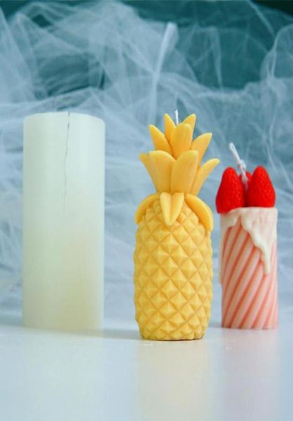 Zanaat Araçları DIY Ananas Mum Kalıp Simülasyonu Meyve Silikon Koku Şeklinde Yapım Balmumu Alçı Kalıp El Yapımı 4151582