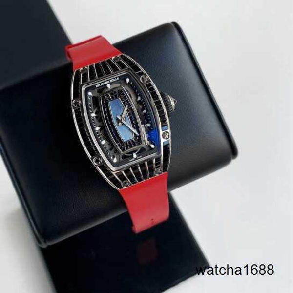 Relógios casuais moda relógios de pulso rm relógio de pulso Rm07-01 relógio mecânico automático Rm07-01 18k platina preto diamante feminino