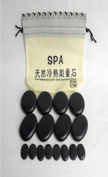 Pedras de massagem conjunto de energia natural spa rocha basalto pedra 16 peças with8968469