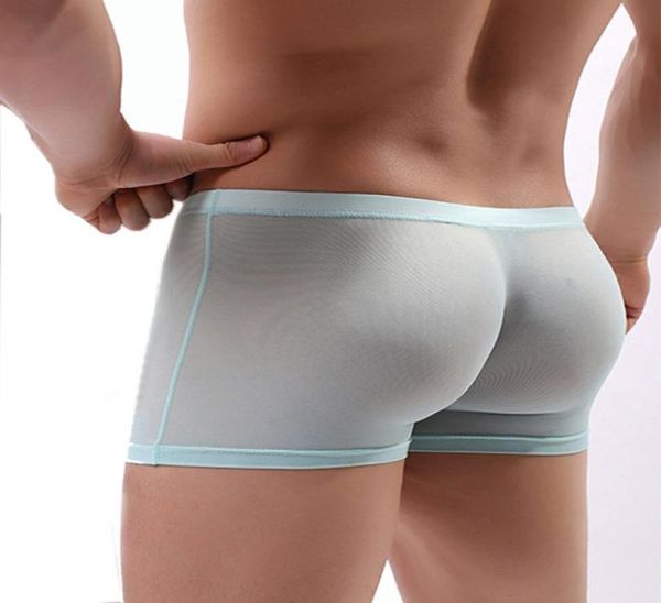 Cuecas masculinas boxer shorts roupa interior transparente malha calcinha erótica ver através do deslizamento homme onderbroek mannen cueca transparente 4818878