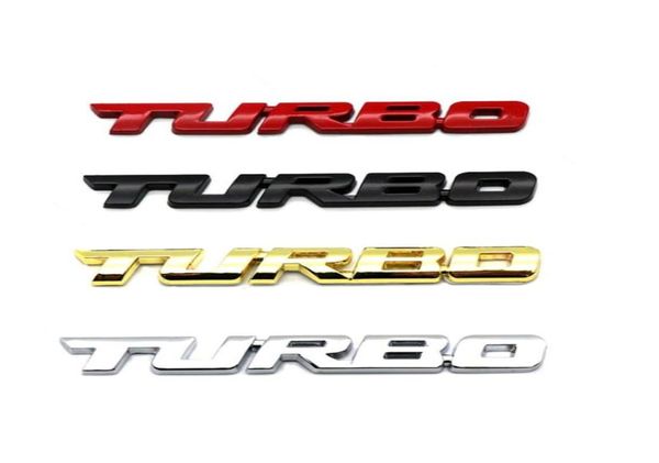 Universale Cool 3D Lega di metallo Lettera Turbo Auto Moto Distintivo dell'emblema Adesivo Decalcomania Decor Car Body Portellone posteriore 3D Car Sticker519188651