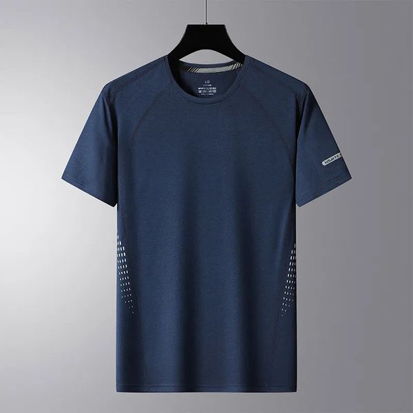 Quick Dry GYM Sports Streetwear Модная очень большая футболка 6XL Японская футболка Черно-серая 2024 Летняя футболка с короткими рукавами 240305
