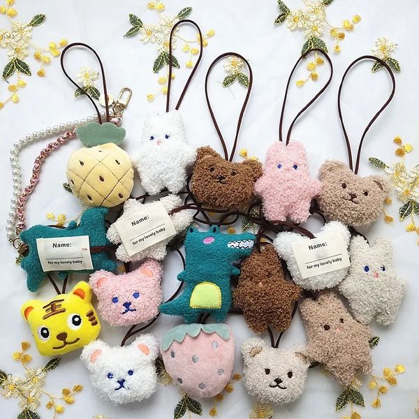 2024 heißer verkauf teddybär name tag ins nette bär puppe tasche anhänger Koreanische kinder namensschild schlüsselbund anhänger