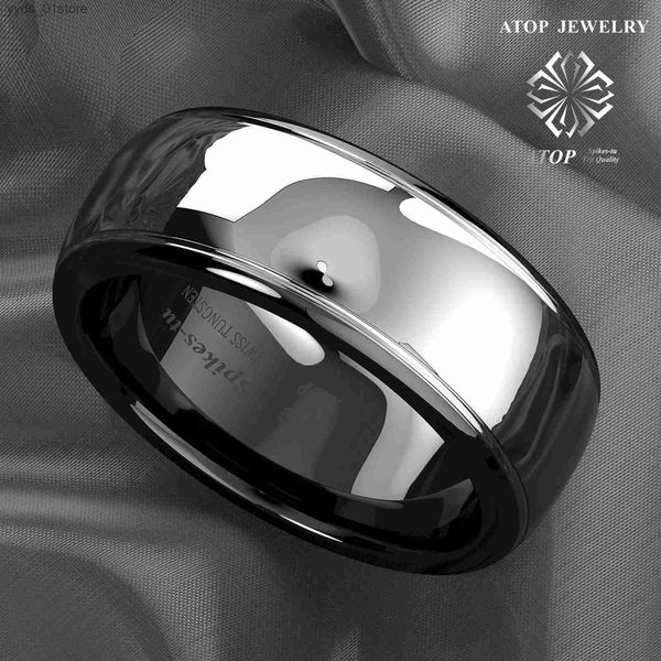 Anelli a fascia 8mm Dome Black Tungsten Caide Ring Mens Wedding Band Gioielli da sposa Taglia 6-13 Spedizione gratuita L240305