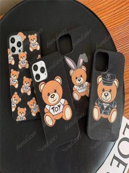 Capa macia de urso de brinquedo de desenho animado para iphone 13promax 13pro 12 11pro x xsmax xr 8 7 plus 12pro capa de telefone de silicone de couro moda coqu3130131