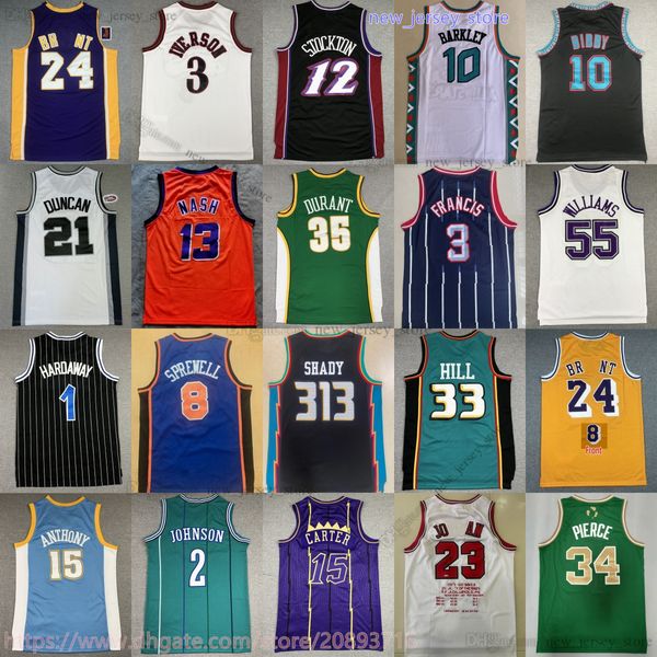 Klassischer Retro Lebron 2015-16 Basketball 23 James Jersey Vintage 55 Dikembe Mutombo Stephen Curry Scottie Pippen Alonzo Mourning Derrick Rose Allen Iverson Duncan