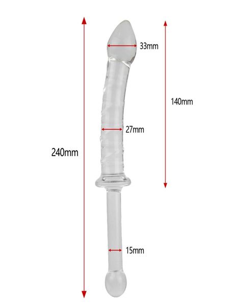 Frauen Glasdildo Sex Pyrex Kristalldildo Glas Sexspielzeug für Frau Analspielzeug Erwachsene Kristall Weibliche Sexprodukte mit Griff8288813