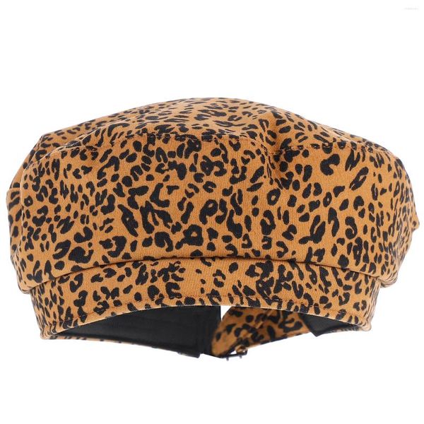 Berets Estilo Francês Beanie Hat Primavera Caps Leopard Mulheres Artista Inverno Senhoras Chapéus